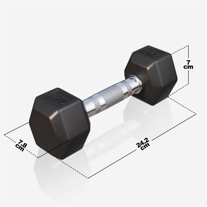 Hexagon Kurzhantel Gummi 2 - 50 kg - MAXXUS