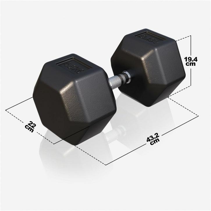 Hexagon Kurzhantel Gummi 2 - 50 kg - MAXXUS